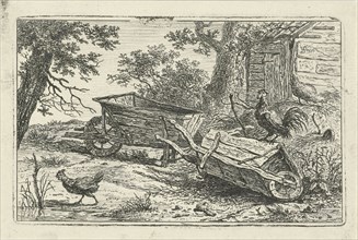 Two wheelbarrows, Hermanus Fock, 1781 - 1822