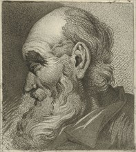 Portrait of an old man in profile, Hermanus Fock, 1781 - 1822