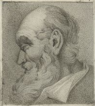 Portrait of an old man in profile, print maker: Hermanus Fock, 1781 - 1822