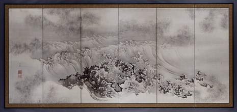 On the coast, the surf, Kishi ryo, Ganryo, c. 1840