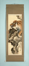 Horizontale Scroll Painting with a picture of a tiger on a rock, Tanaka Gekko, 1913