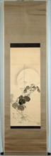 Autumn Grasses at full moon, Suzuki Kason, scroll painting