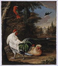 Birds in a park, Willem Hendrik Wilhelmus van Royen, c. 1690 - c. 1710
