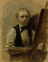 Self-Portrait in Front of the Easel, Albert Neuhuys, 1854 - 1914