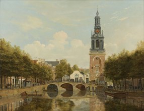 The Torensluis Bridge with the Tower called Jan Roodenpoortstoren in Amsterdam, The Netherlands,