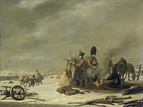 Bivouac at Molodetschno during the Night of the 3rd to 4th of December 1812, episode from