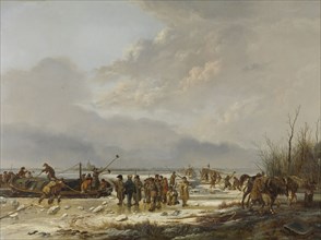 Breaking of the Ice on the Karnemelksloot near Naarden, January 1814, The Netherlands, Pieter
