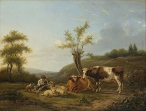 Landscape with Cattle near Darthuizen, Hendrik Stokvisch, 1814