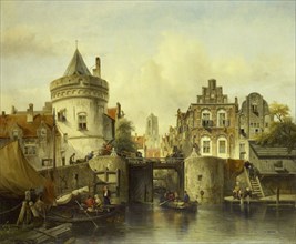 Imaginary View based on the Kolksluis, Amsterdam, The Netherlands, Samuel Verveer, 1839