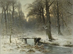 A January evening in the Haagse bos, The Netherlands, Louis Apol, 1875