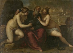 Lot and his Daughters, Jacopo Palma (il Giovane), 1610 - 1620