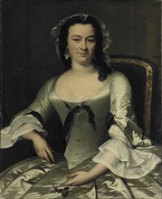 Portrait of Maria HenriÃ«tte van de Pol, Wife of Willem Sautijn, Frans van der Mijn, 1750 - 1760
