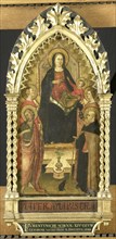Virgin and Child Enthroned with Four Saints, Saints John the Baptist, Antony Abbot, Elizabeth of