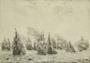 The Battle of Livorno (Leghorn), Willem van de Velde (I), c. 1659 - c. 1699