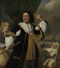 Portrait of Aert van Nes (1626-1693), Vice Admiral, Bartholomeus van der Helst, Ludolf Bakhuysen,
