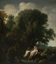 A Bathing Nymph Taken by Surprise by a Satyr, Moses van Uyttenbroeck, c. 1630 - 1635