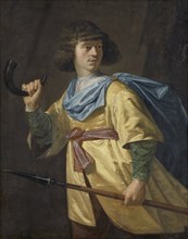 Portrait of a young Man with Spear and Hunting Horn, Peter Danckerts de Rij, 1635