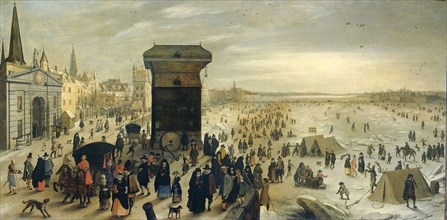 The Kranenhoofd on the Scheldt, Antwerp, Belgium (Winter Pastime on the Scheldt in Antwerp),