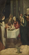 Circumcision of Christ, left wing of an altarpiece, attributed to Pseudo Jan Wellens de Cock, c.
