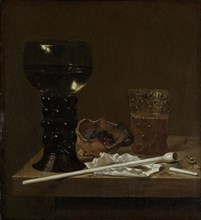 Still Life with Roemer, Beer Glass and a Pipe, Jan Jansz. van de Velde (III), 1658