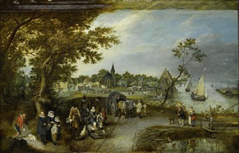 Landscape with Figures and a Village Fair (Village Kermesse), Adriaen Pietersz. van de Venne, 1615