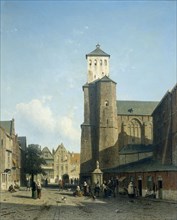 St Denis Church in LiÃ¨ge, Jan Weissenbruch, 1850 - 1860
