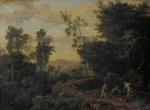 Landscape with Diana Hunting, Abraham Genoels, 1670 - 1723