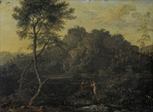 Landscape with Diana and Calliope, Abraham Genoels, 1670 - 1723