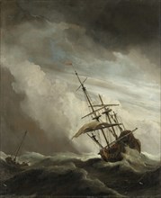 A Ship on the High Seas Caught by a Squall, Known as â€òThe Gustâ€ô, Willem van de Velde (II), c.