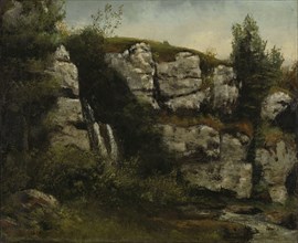 Courbet, Landscape with Rocky Cliffs and a Waterfall
