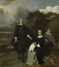 Family Group in a Landscape, Barend Graat, 1650 - 1660