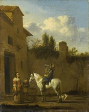 A Trumpeter on Horseback Drinking, Karel Dujardin, 1650 - 1660