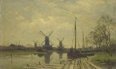 Waterway near the Baarsjes, Amsterdam, The Netherlands, Jan Hillebrand Wijsmuller, c. 1880 - c.