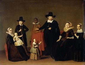 Family group with a black man, Willem Cornelisz. Duyster, Anonymous, c. 1631 - c. 1633
