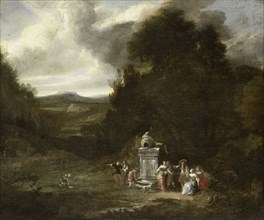 Party in Wooded Landscape, Anonymous, c. 1680 - c. 1690