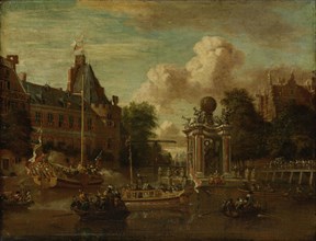 The arrival of the Russian embassy in Amsterdam, 29 August 1697, The Netherlands, Abraham Storck,