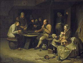 Inn with Trictrac Players, Egbert van Heemskerck (I), 1669