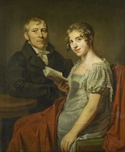 Portrait of Hendrik Arend van den Brink with his Wife Lucretia Johanna van de Poll, Louis Moritz,