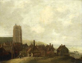 View of Egmond-aan-Zee, The Netherlands, Ludolf Bakhuysen, 1660 - 1708