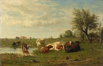 Cows in a Meadow, Gerard Bilders, 1860 - 1865