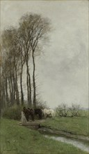 Horses at the gate, Anton Mauve, 1878