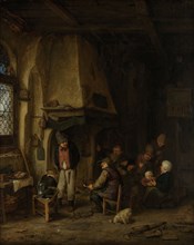 The Skaters, Peasants in an Interior, Adriaen van Ostade, 1650