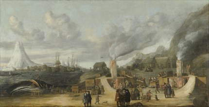 The Whale-oil Refinery near the Village of Smerenburg, Cornelis de Man, 1639