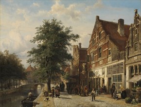 The Zuiderhavendijk, Enkhuizen, The Netherlands, Cornelis Springer, 1868