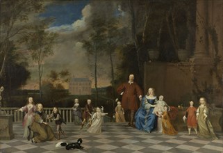 Portrait of the Amsterdam Merchant Jeremias van Collen, his Wife and their twelve Children,