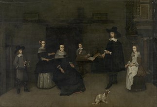 Family scene, attributed to Caspar Netscher, 1649 - 1684