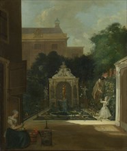 An Amsterdam Canal House Garden, The Netherlands, Cornelis Troost, c. 1740 - 1745