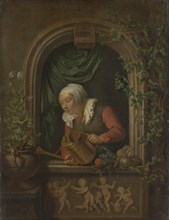 Woman Watering a Plant, Louis de Moni, 1720 - 1771