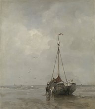 Bluff-bowed Fishing Boat on the Beach at Scheveningen, Jacob Maris, c. 1885