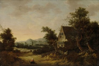 Hilly Landscape with Peasant Cottage, Cornelis van Zwieten, 1653